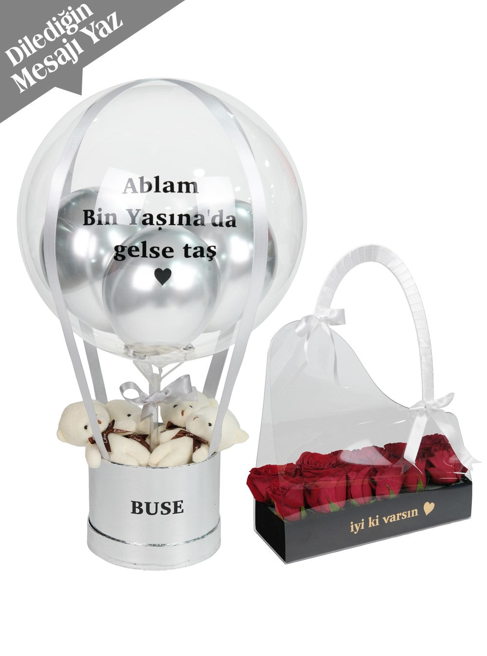 Aynalı Gümüş Serisi Doğum Günü Hediye Seti