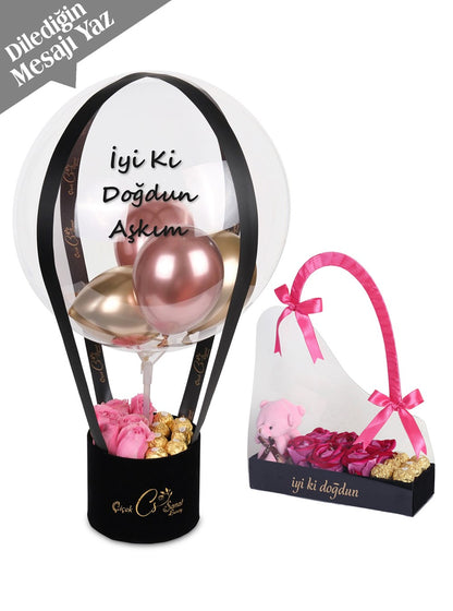 İyi ki Doğdun Aşkım Pembe Güllü Hediye Seti