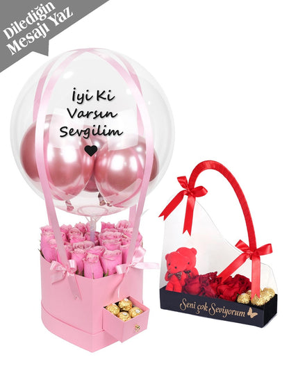 İyi ki Varsın Sevgilim Pembe Güllü Hediye Seti
