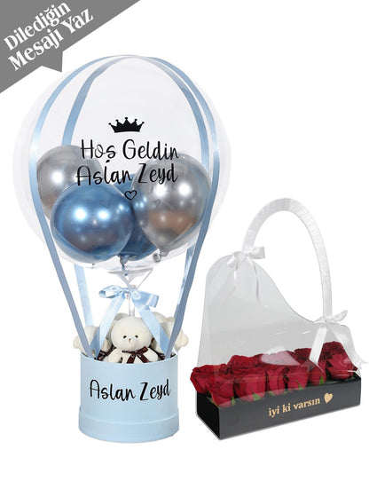 Mavi Gümüş Anne Bebek Hediye Seti