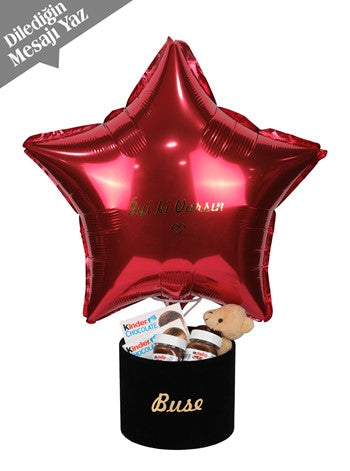 Çikolata Dolu Yıldız Balon Kutusu