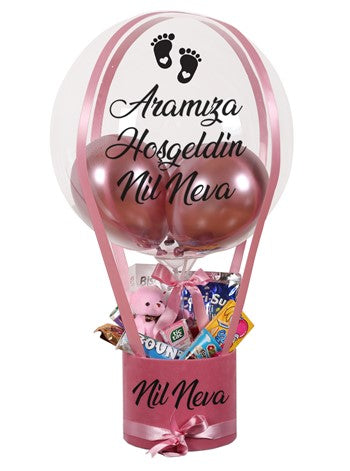 Kız Bebek Balonlu Hediye Kutusu