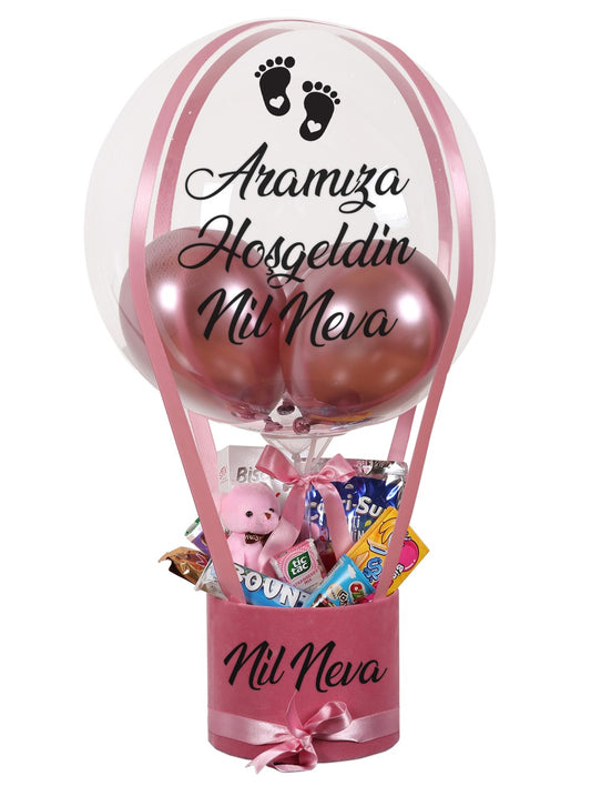Kız Bebek Balonlu Hediye Kutusu