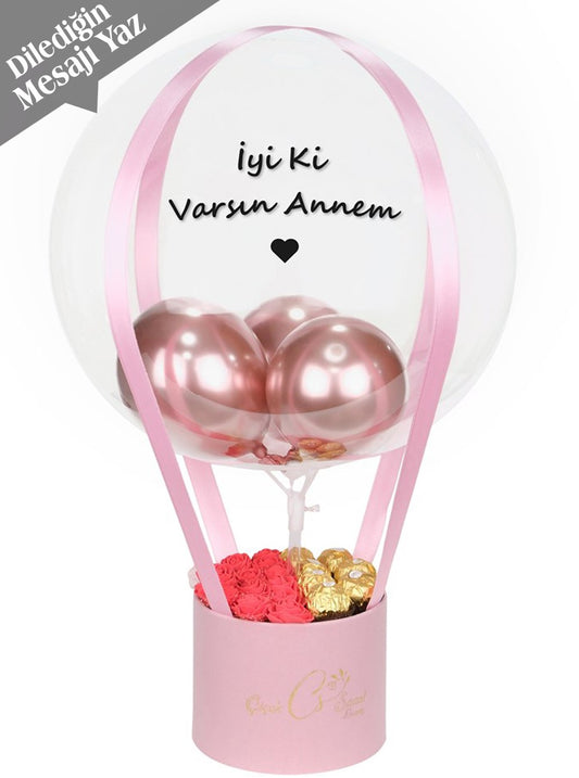 Pembe Anneler Günü Özel Balon Kutusu