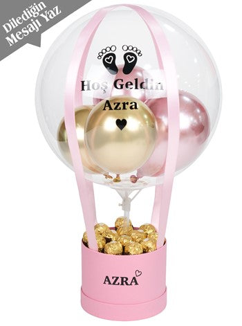 Pembe Gold Balon Kutusu Çikolatalı