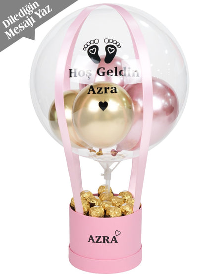 Pembe Gold Balon Kutusu Çikolatalı