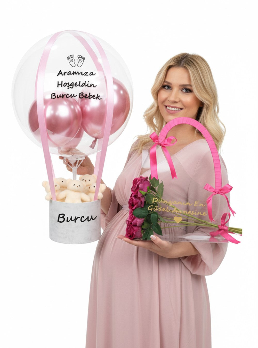 Pembe Beyaz Anne Bebek Hediyesi