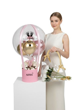 Pembe Gold Balon Kutusu Seti