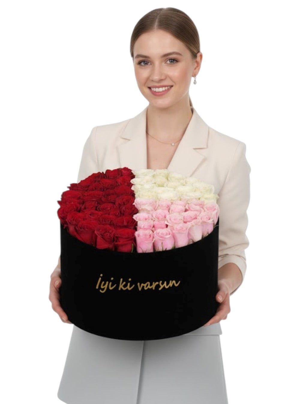 Yuvarlak Kutuda Premium Güller