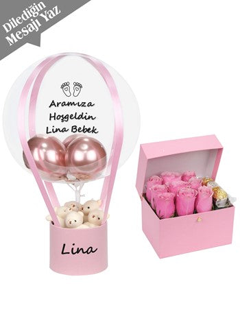 Anne Bebek Hediye Seti ve Kutu Güller