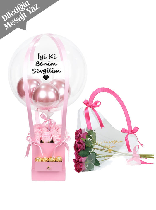 Pembe Güllü Anne Bebek Hediye Seti