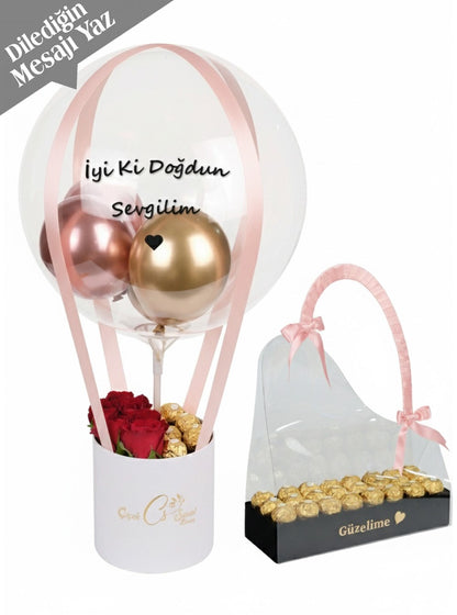 Balon Kutusu ve Ferrero Rocher Çikolata Set