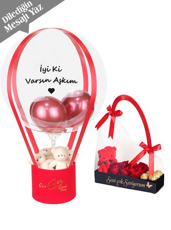Sevgiliye Ayıcıklı Çikolatalı Ayıcıklı Hediye Seti