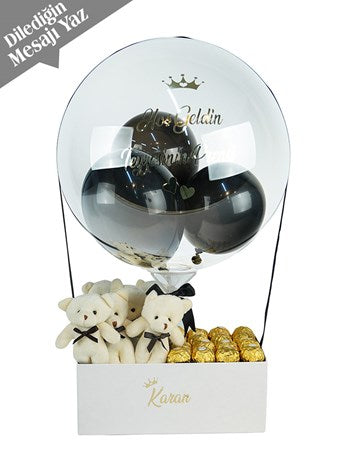 Çikolata ve Ayıcık Dolu Balon Kutusu