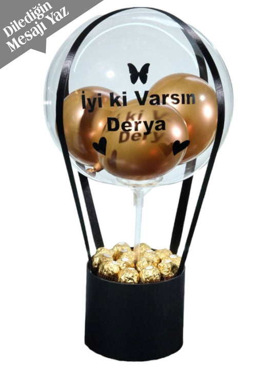 Kişiye Özel Balon Çikolatalı Balon Kutusu