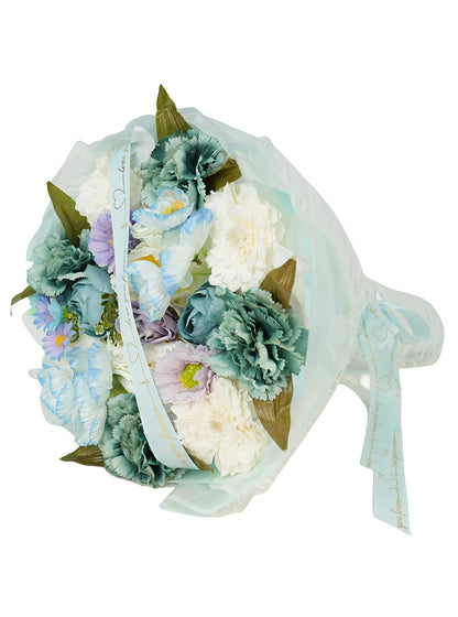Canlı Görünümlü Su Yeşili & Pastel Mix Yapay Buket