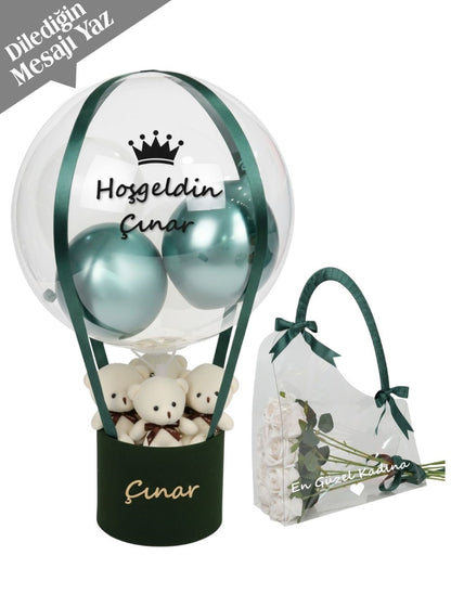 Anne Bebek Hediyesi Balonlu Çanta Seti